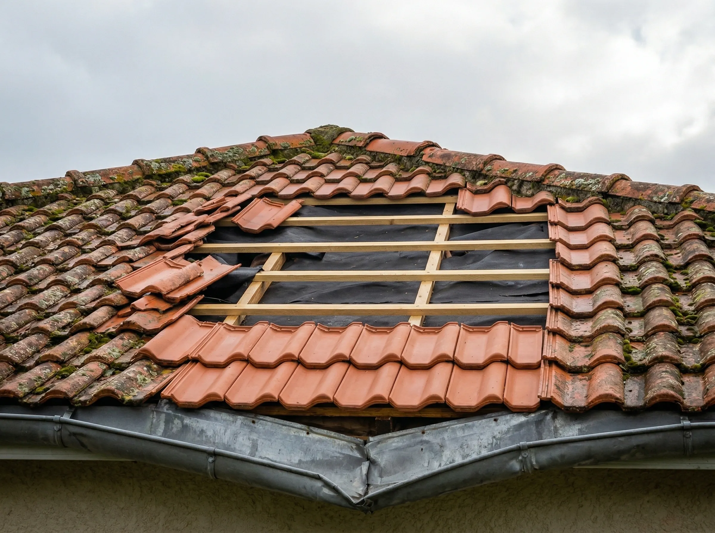 Toiture réparée après dépannage d'urgence à Yvrac